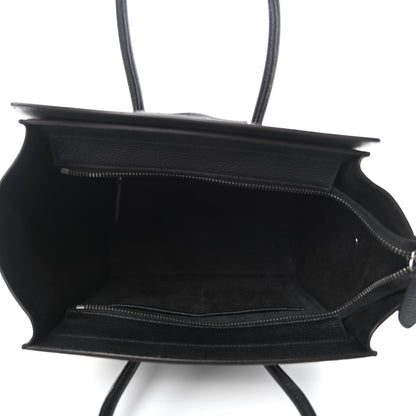 Celine Drummed Calfskin Micro Luggage Black 5 of 9