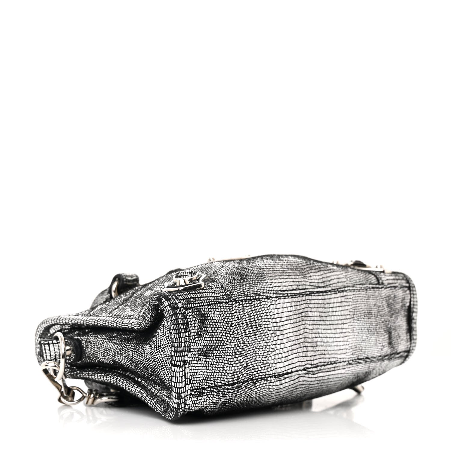 Balenciaga Metallic Calfskin Lizard Embossed Silver Metallic Edge Hardware Nano City Silver 5 of 12