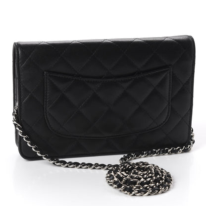 Chanel Lambskin Quilted Wallet On Chain WOC Black 2 of 11