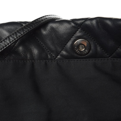 Chanel Lambskin Quilted Lido Shopping Tote Black 14 of 16