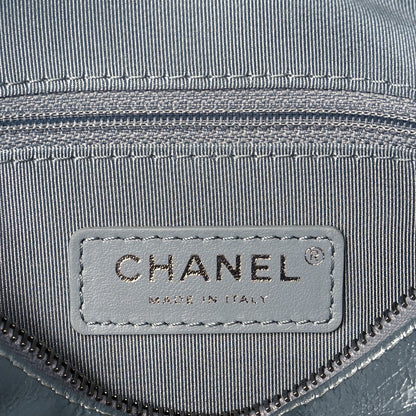Chanel Metallic Crumpled Calfskin Chain 20s Signe Waist Bag Silver 7 of 11