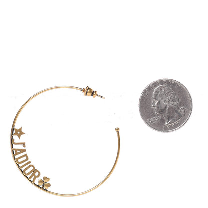 Christian Dior Metal J'Adior Hoop Earrings Aged Gold 3 of 5