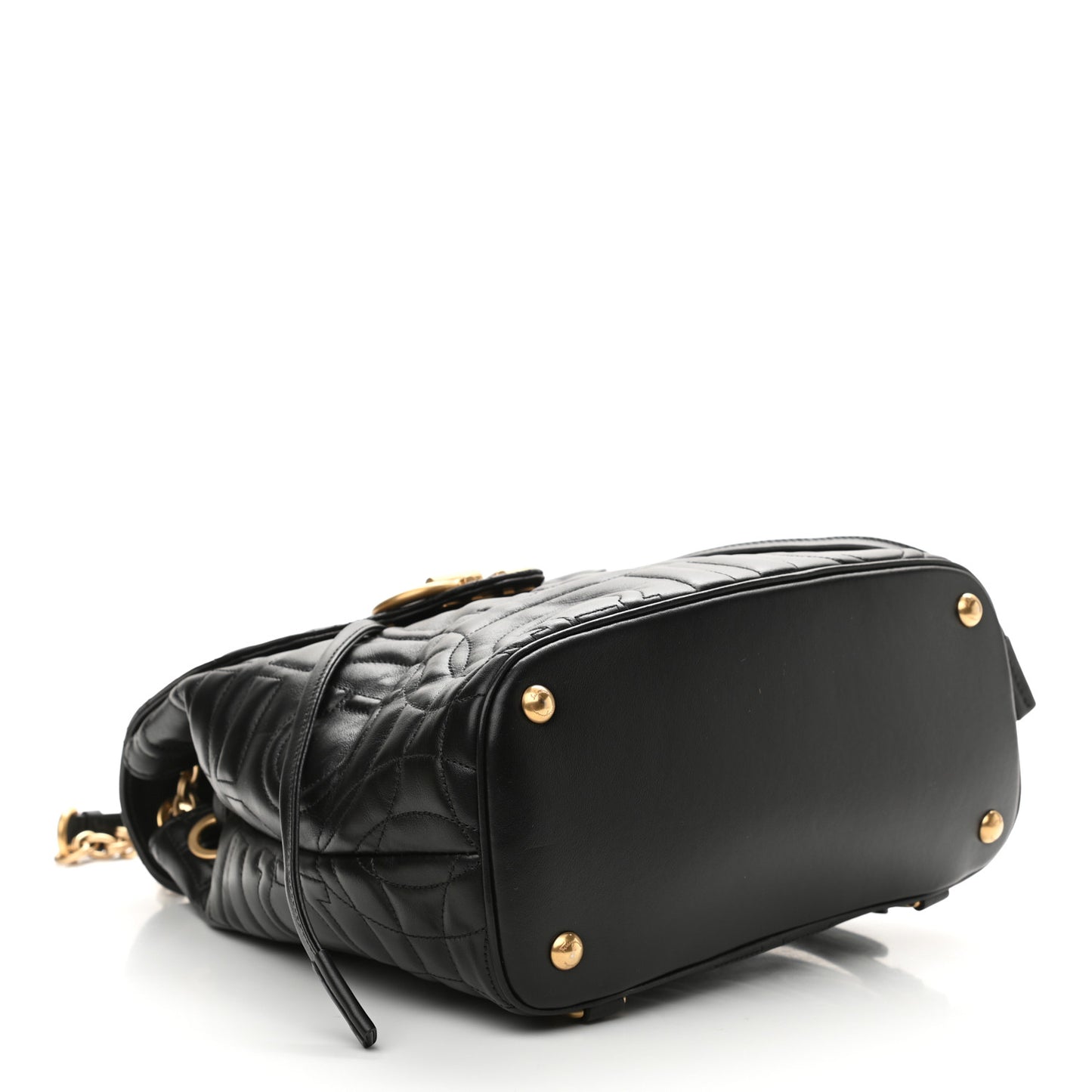 Calfskin Quilted Gancini Backpack Black