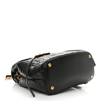Salvatore Ferragamo Calfskin Quilted Gancini Backpack Black 4 of 9