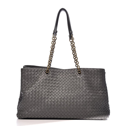 Bottega Veneta Nappa Intrecciato Large Classic Chain Strap Tote Light Grey 1 of 16