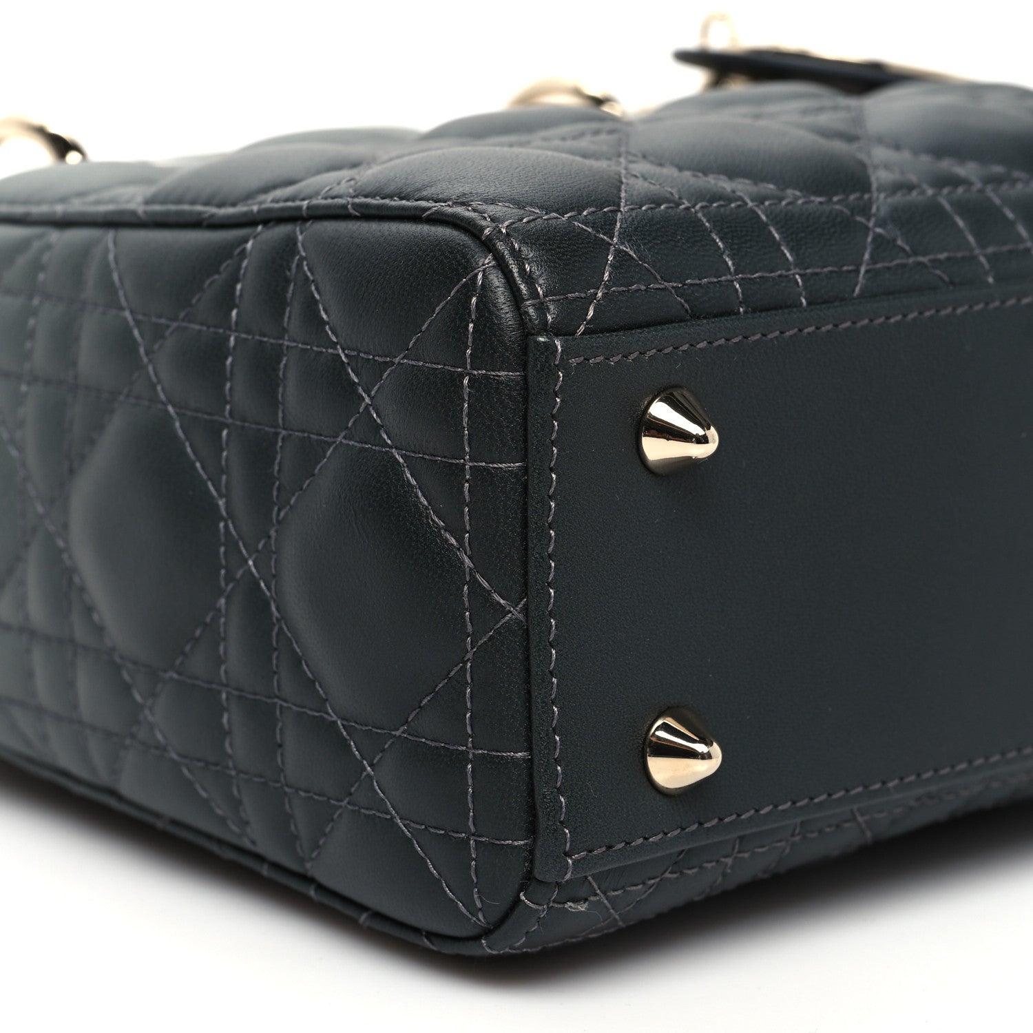 Christian Dior Lambskin Cannage Gradient Small My ABCDior Lady Dior Grey 8 of 9