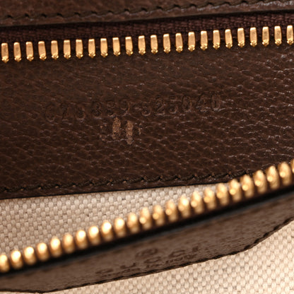 Gucci Monogram Jumbo GG Textured Dollar Calfskin Web Tote Bag Camel Ebony New Acero 7 of 15