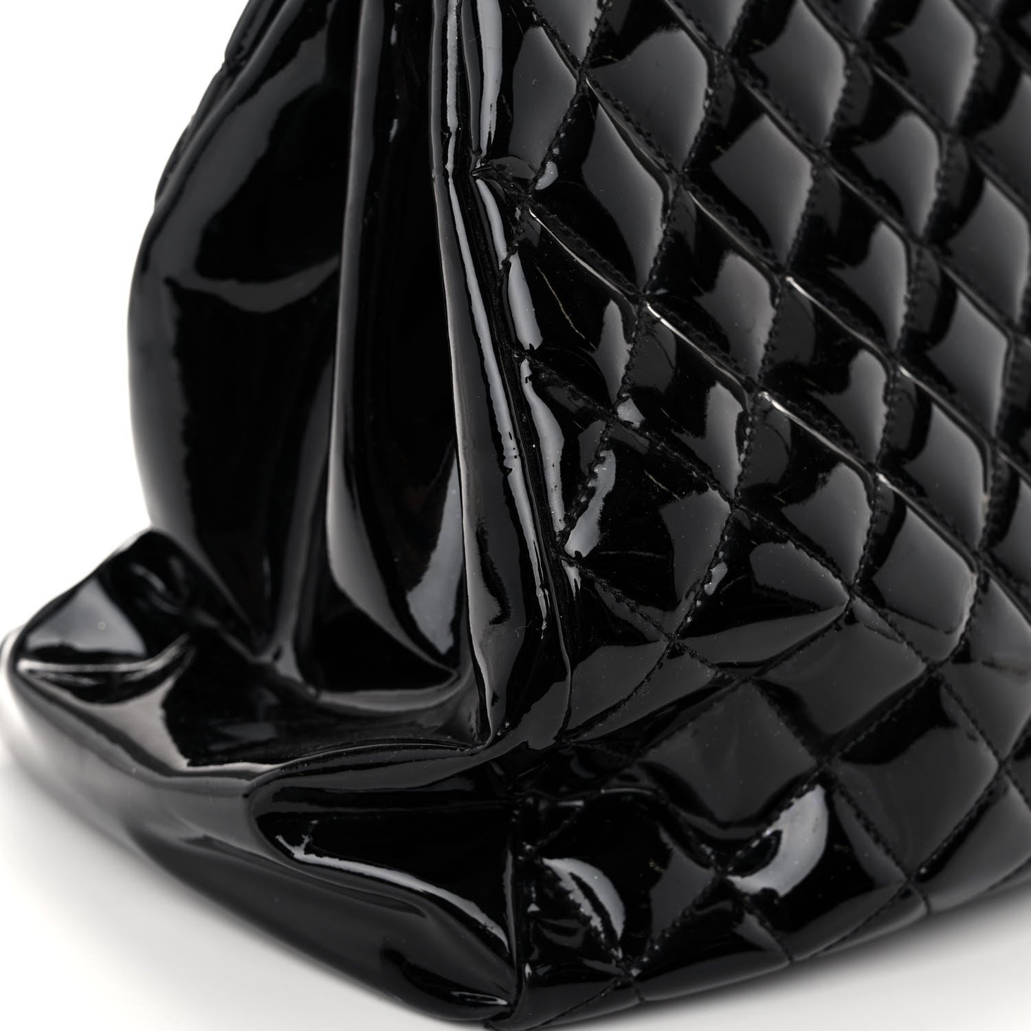 Chanel Patent Quilted Large Just Mademoiselle Bowling Bag Black 14 of 14