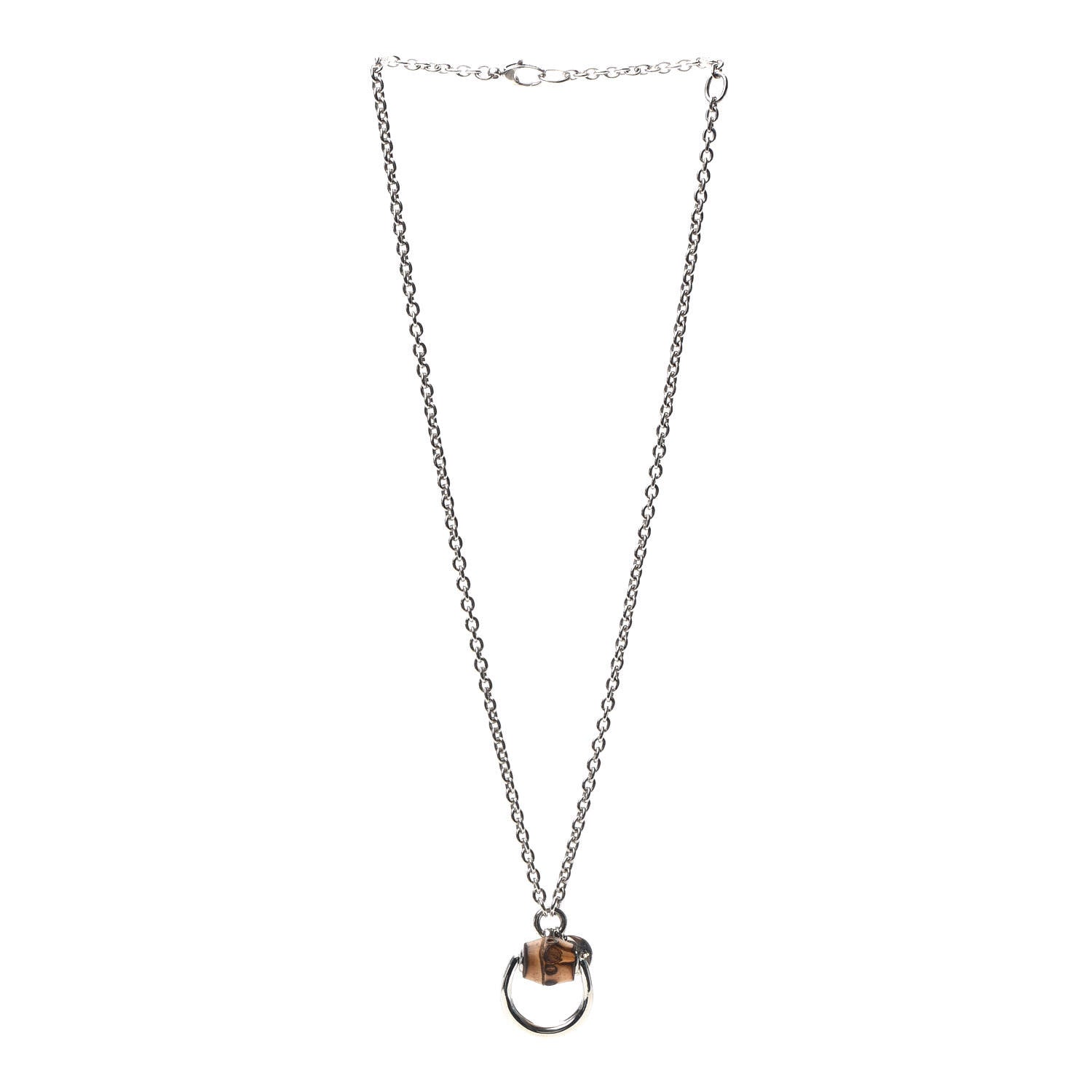 Gucci Sterling Silver Bamboo Horsebit Pendant Necklace 3 of 5