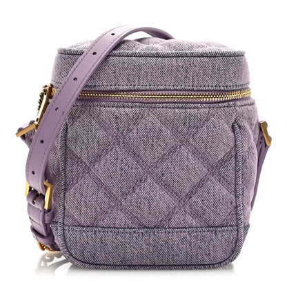 Saint Laurent Denim Quilted 80's Vanity Bag Bleached Lilac 1 of 8
