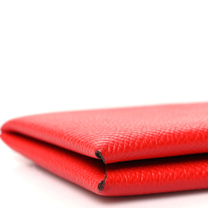 Hermes Epsom Calvi Card Case Rouge De Coeur 11 of 12