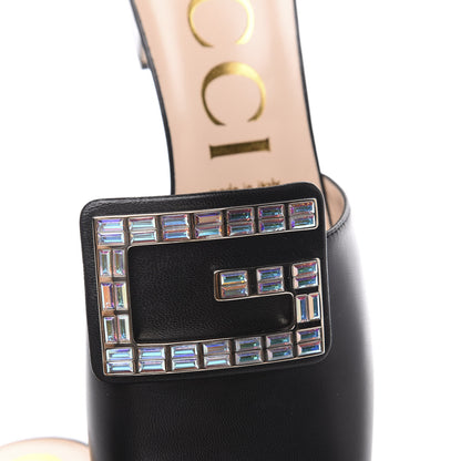 Gucci Malaga Kid Crystal Square G Madelyn Mules 40 Black 9 of 10