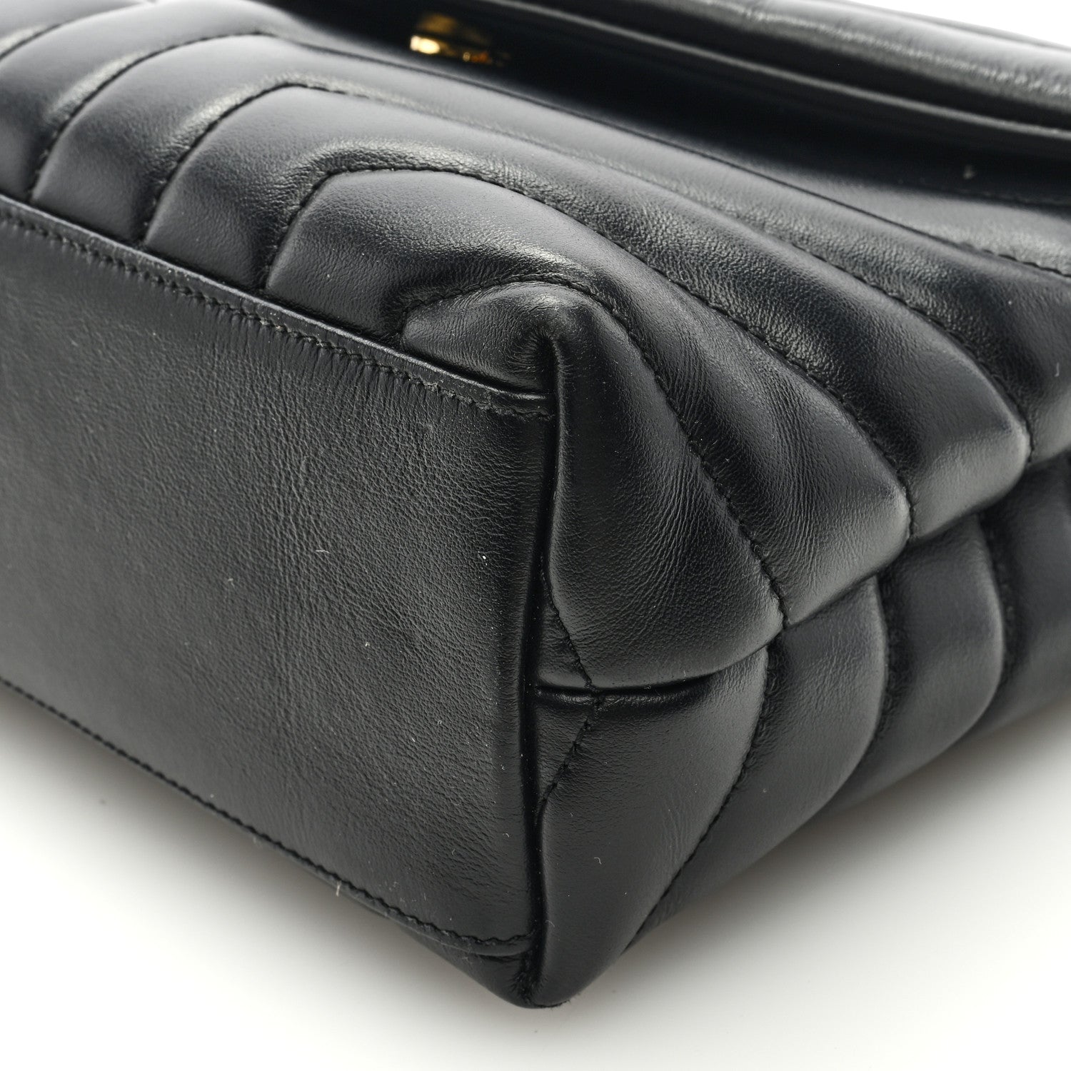 Saint Laurent Calfskin Y Quilted Monogram Small Loulou Chain Satchel Black 8 of 8