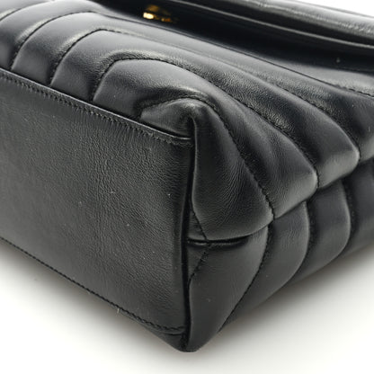 Saint Laurent Calfskin Y Quilted Monogram Small Loulou Chain Satchel Black 8 of 8