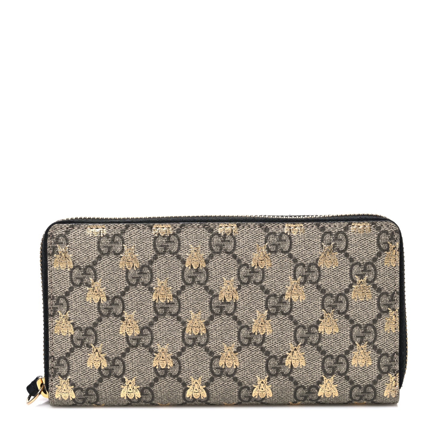 GG Supreme Monogram Bees Zip Around Wallet