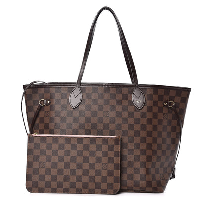 Louis Vuitton Damier Ebene Neo Neverfull MM Rose Ballerine 1 of 15