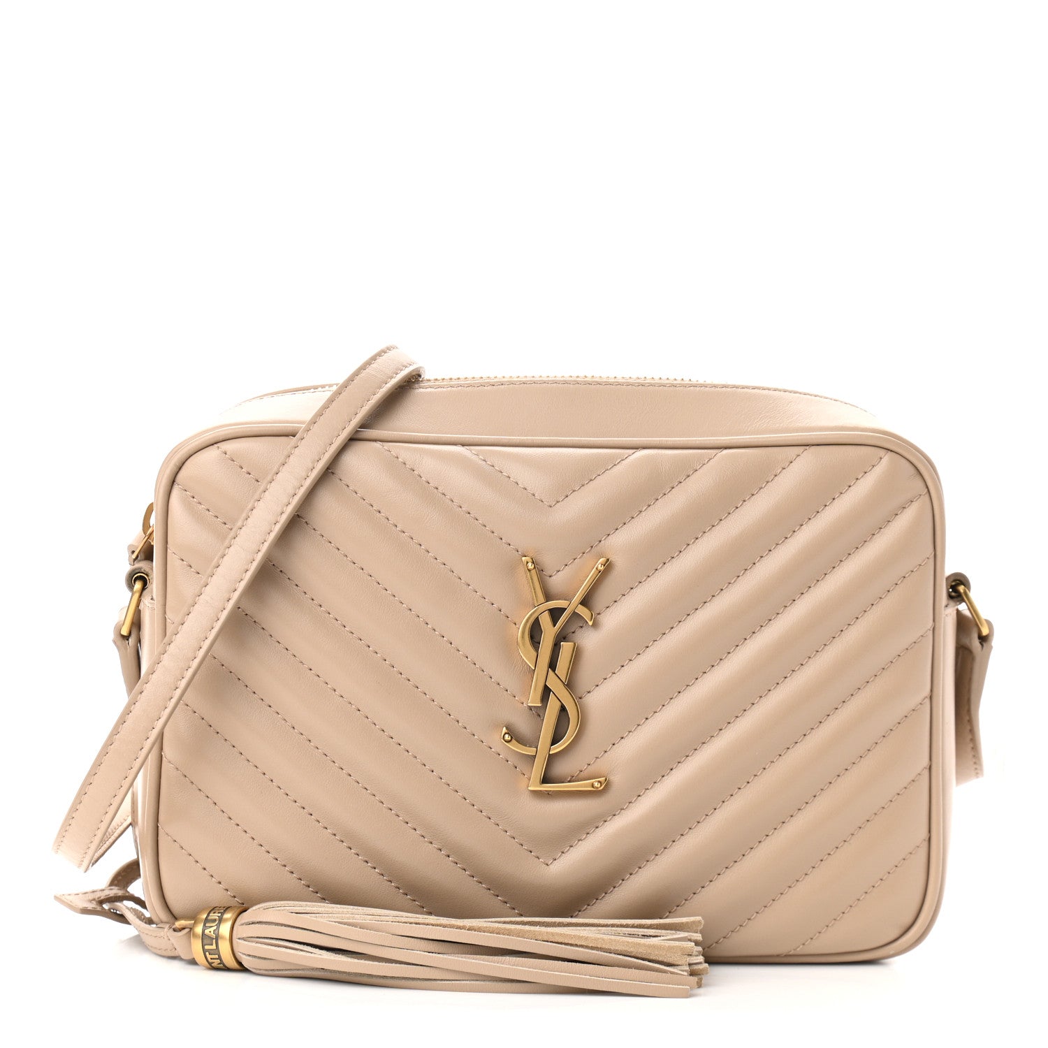 Saint Laurent Calfskin Matelasse Monogram Lou Camera Bag Dark Latte 1 of 10
