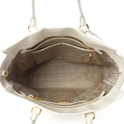 Prada Saffiano Lux Double Handle Shopping Tote Talco 5 of 14