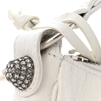 Balenciaga Agneau Arena Crystal Le Cagole Shoulder Bag XS Optic White 14 of 15