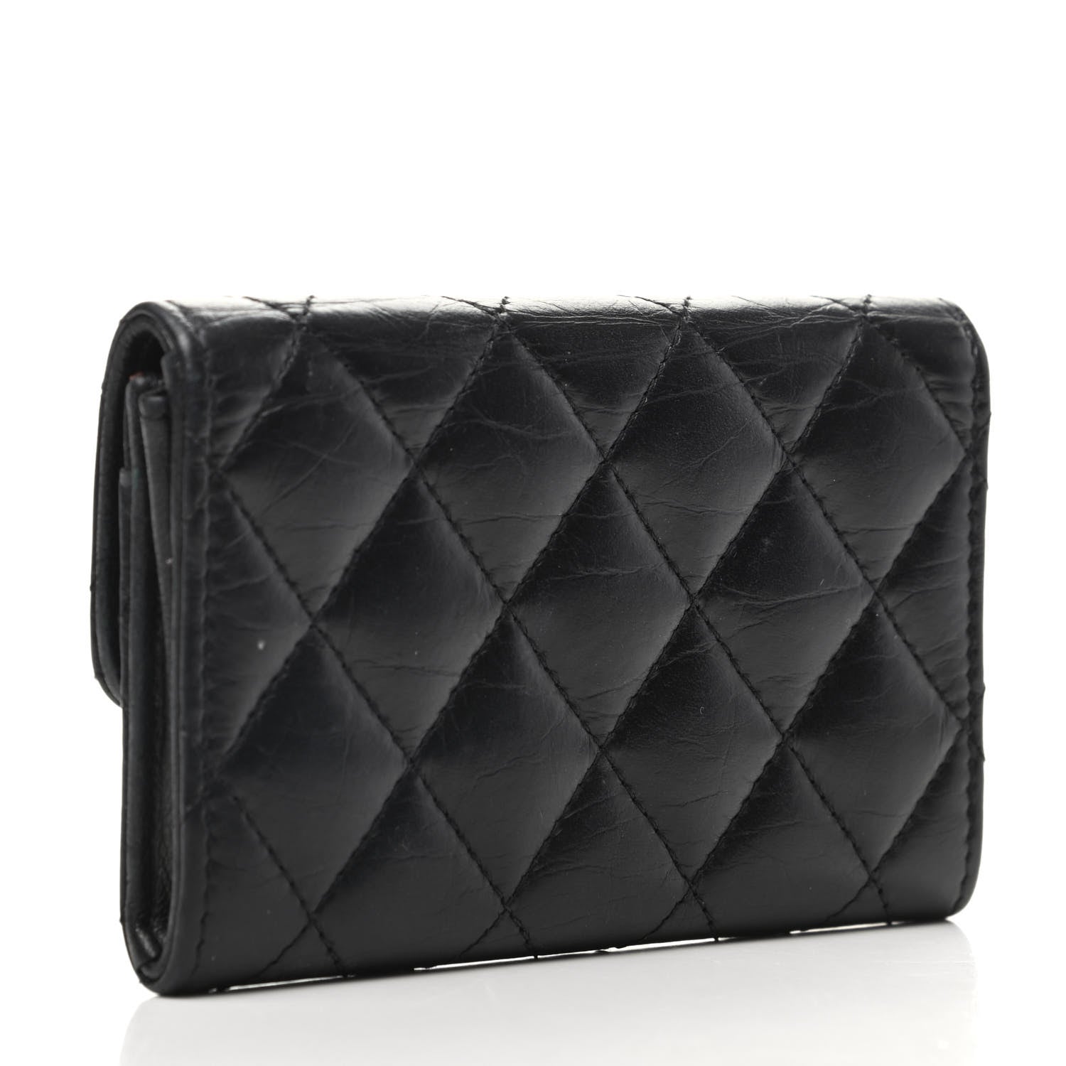 Chanel Aged Calfskin Quilted Reissue Flap Card Holder Black 3 of 10