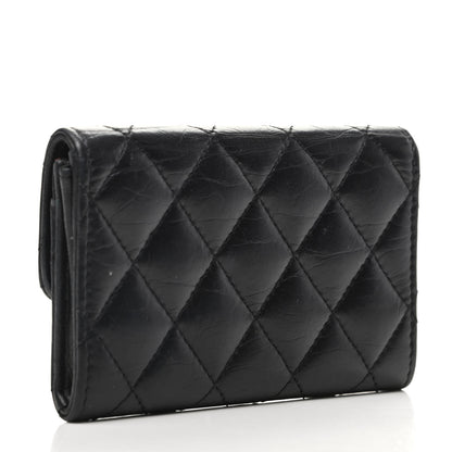 Chanel Aged Calfskin Quilted Reissue Flap Card Holder Black 3 of 10