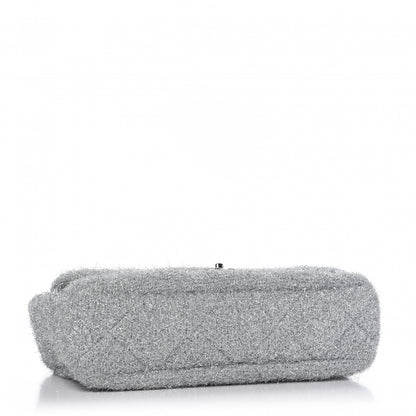 Chanel Lurex Knit Large Pluto Glitter Flap Silver 4 of 10