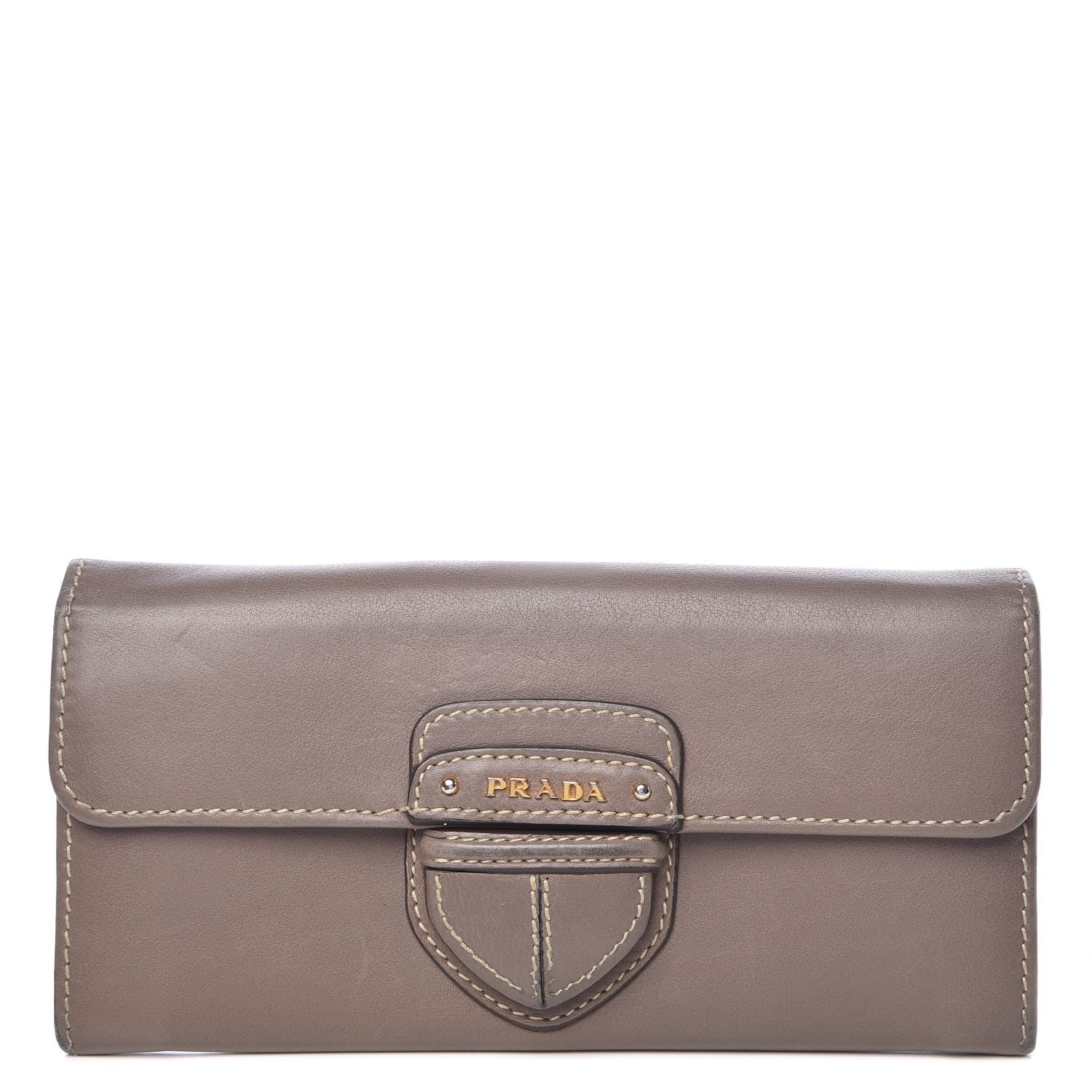Prada City Calf Continental Flap Wallet Argilla 1 of 18
