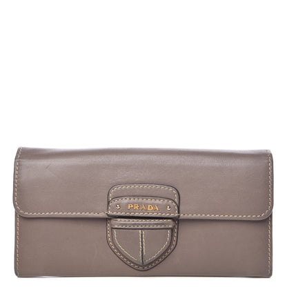 Prada City Calf Continental Flap Wallet Argilla 1 of 18