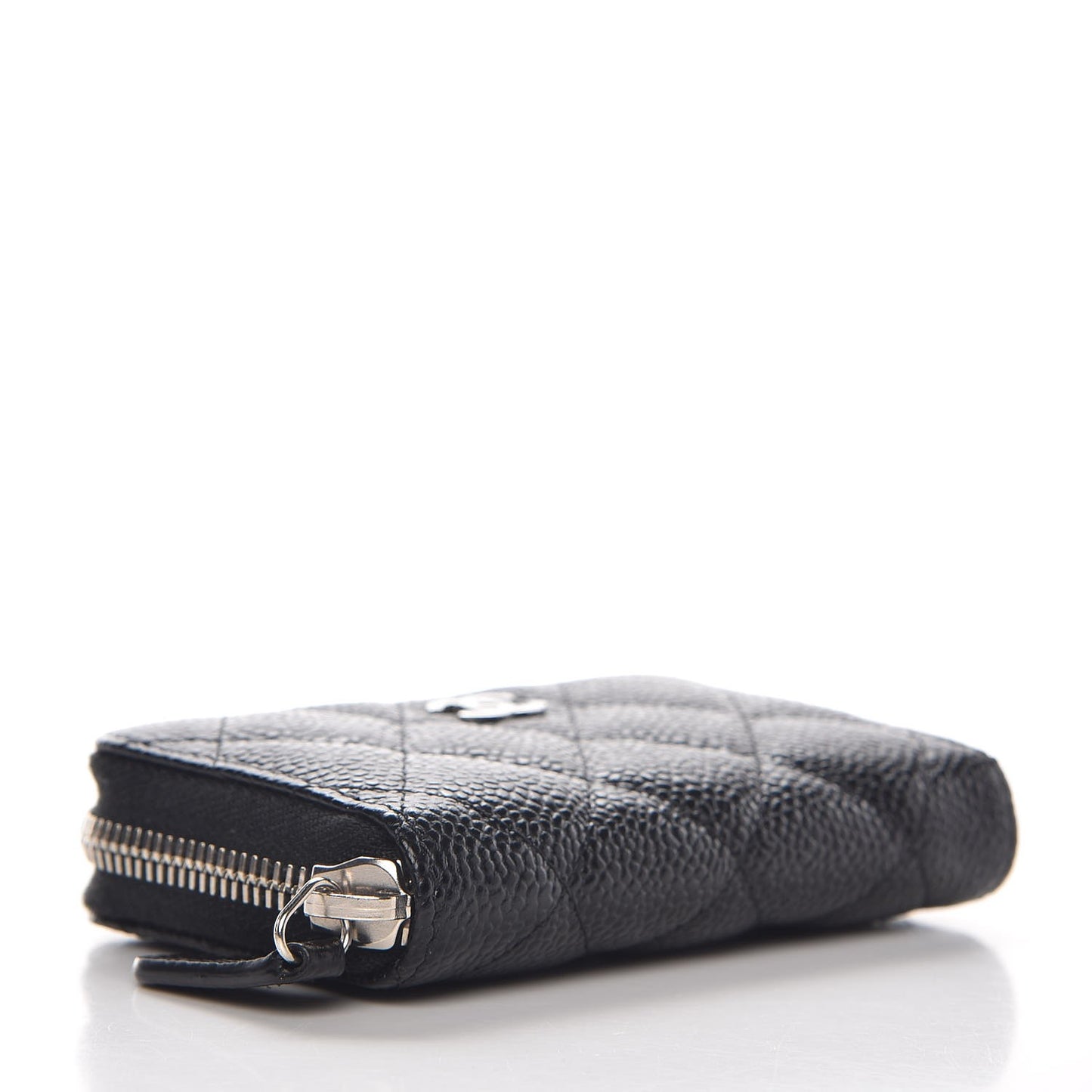 Caviar Quilted Zip Coin Purse Black