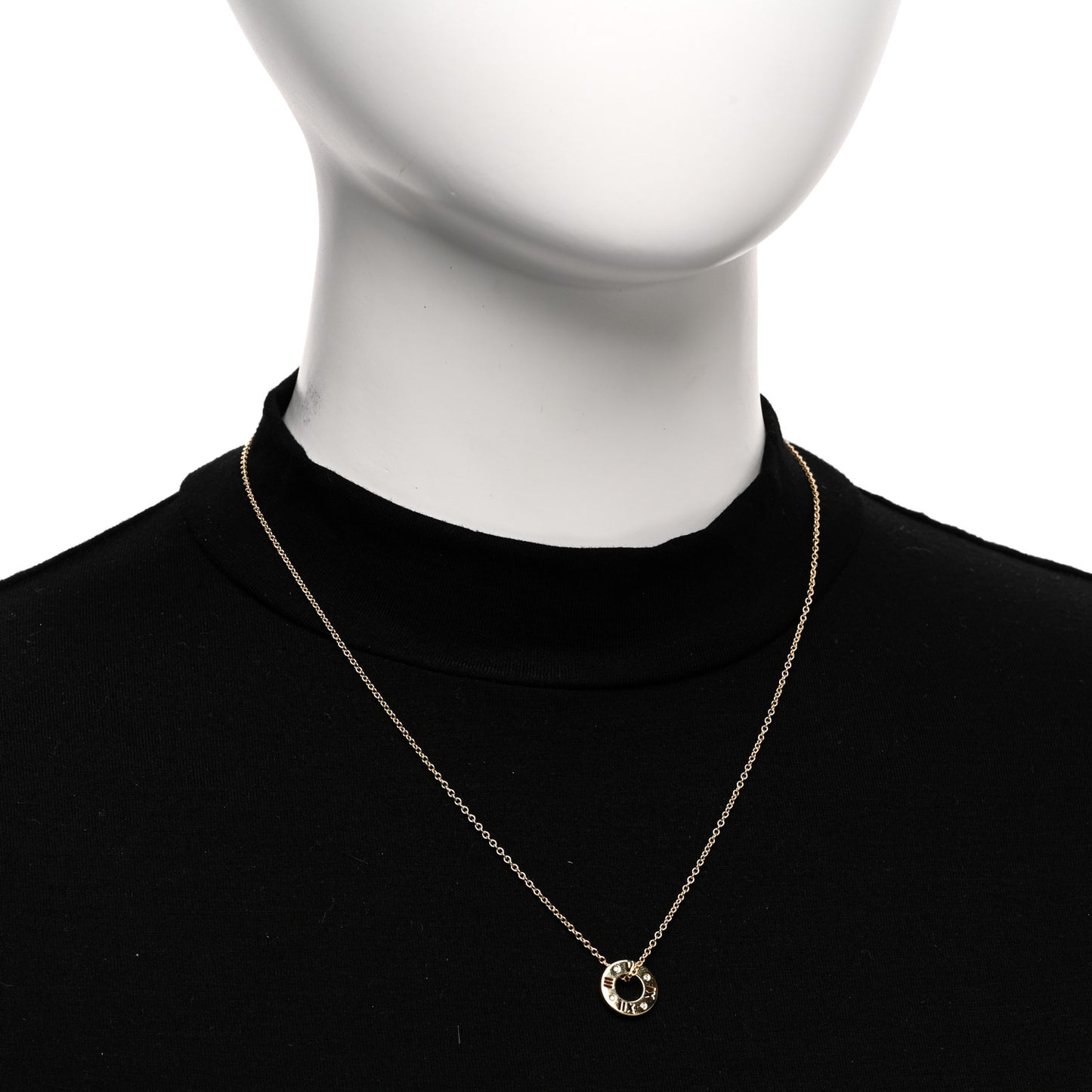 18K Yellow Gold Diamond Atlas Pierced Pendant Necklace
