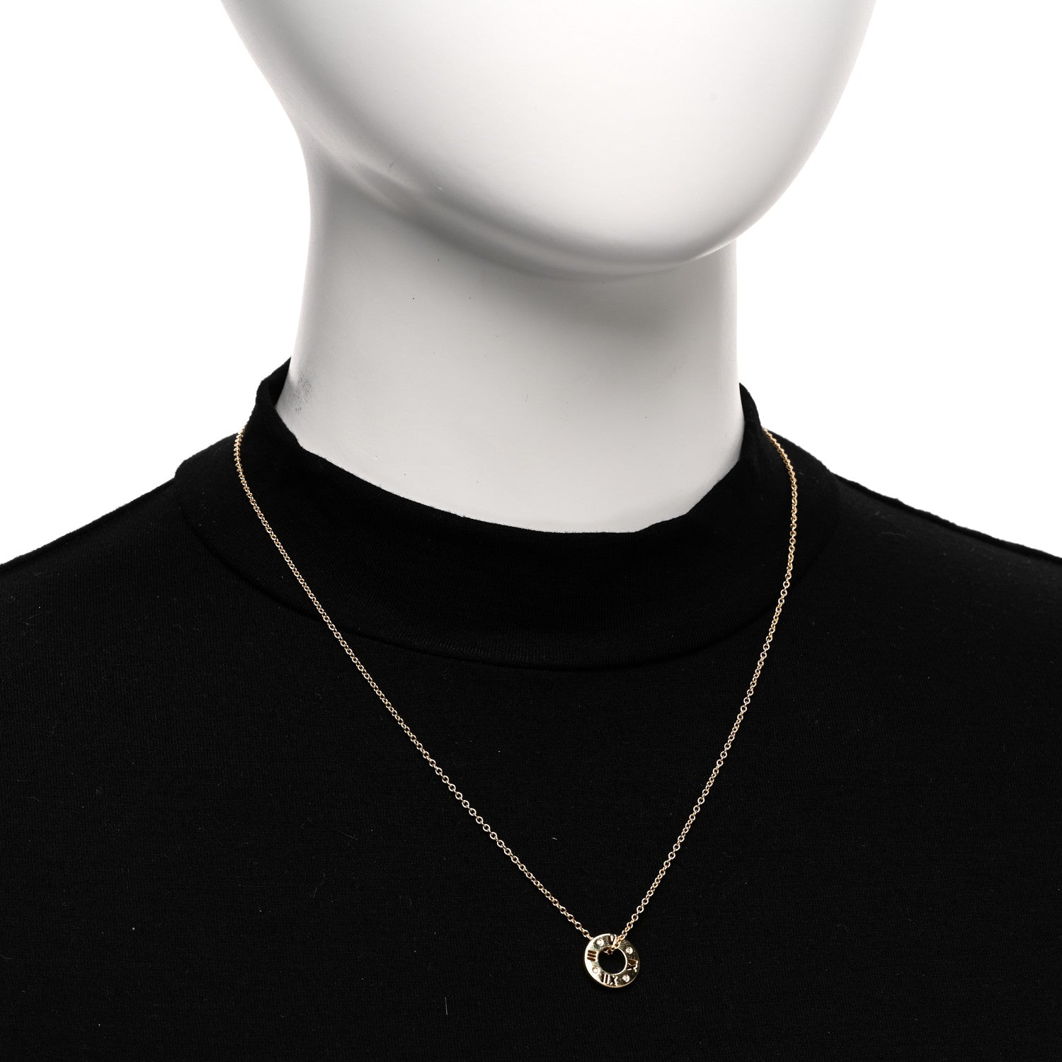 Tiffany 18K Yellow Gold Diamond Atlas Pierced Pendant Necklace 2 of 4