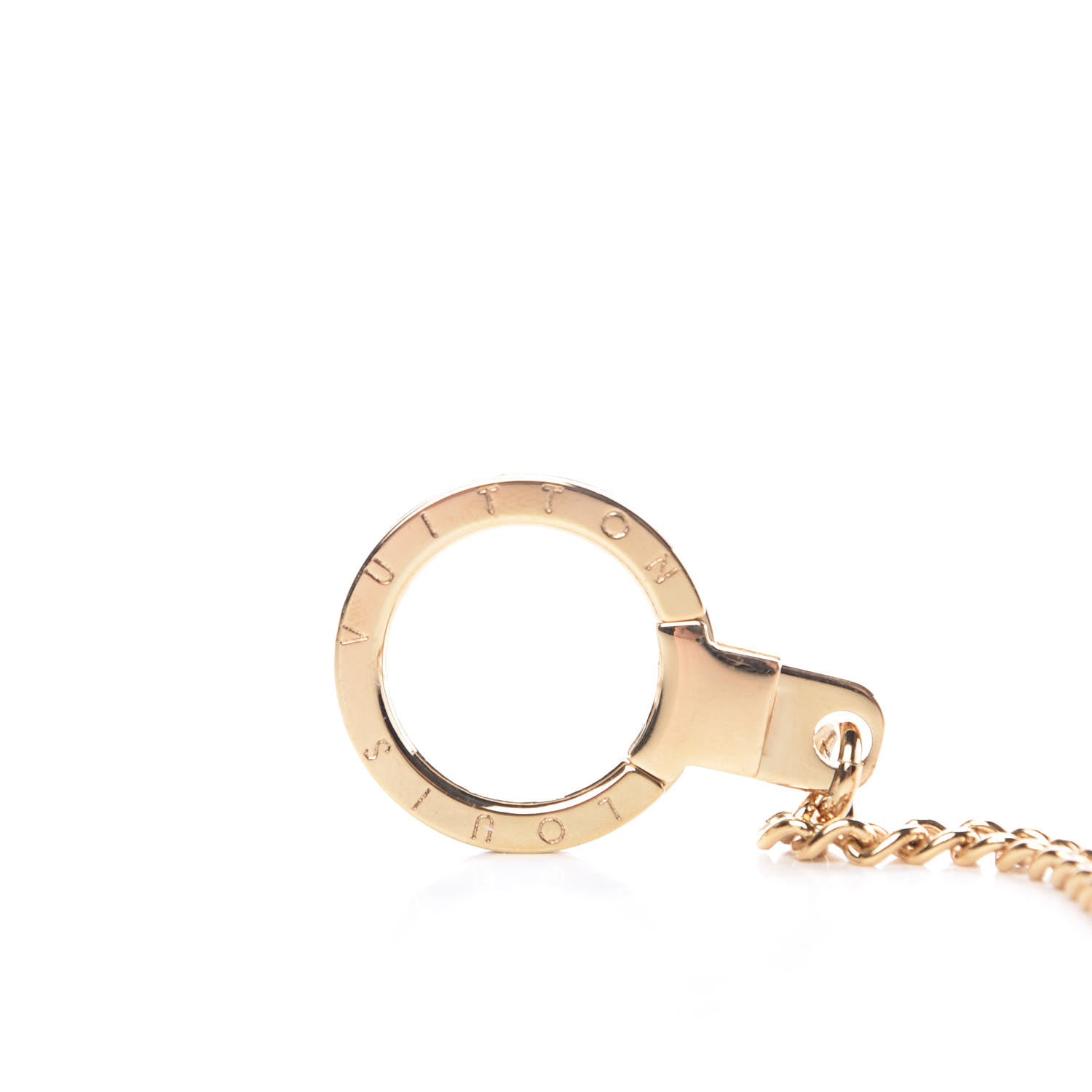 Louis Vuitton Metal Pochette Extender Key Ring Chain Gold 3 of 5