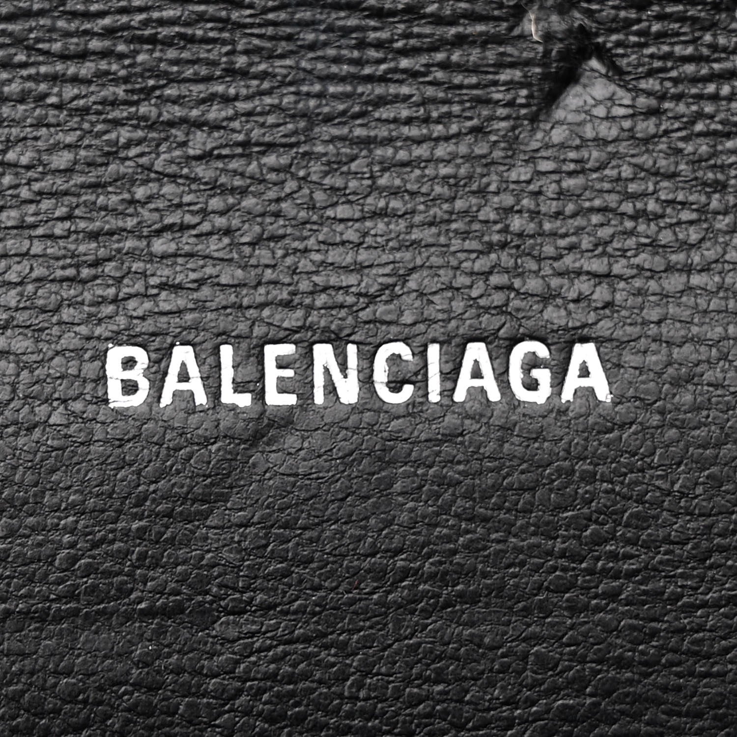 Balenciaga Grained Calfskin Logo Cash Phone Holder Wallet On Chain Black White 8 of 12