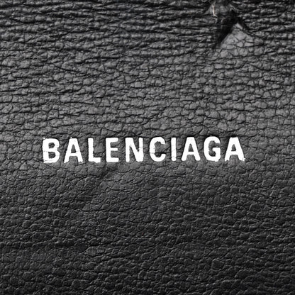 Balenciaga Grained Calfskin Logo Cash Phone Holder Wallet On Chain Black White 8 of 12