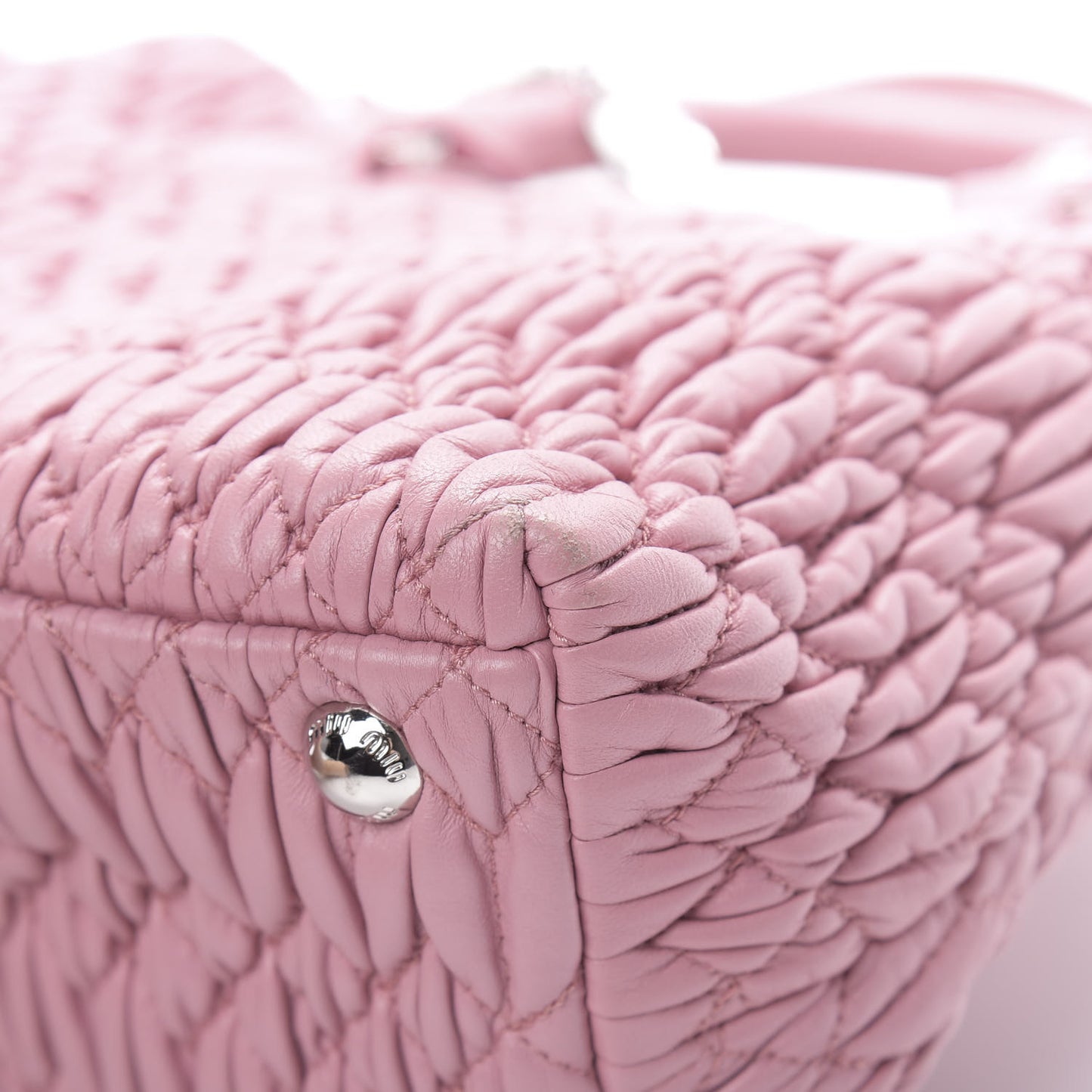 Nappa Matelasse Crystal Top Handle Rosa