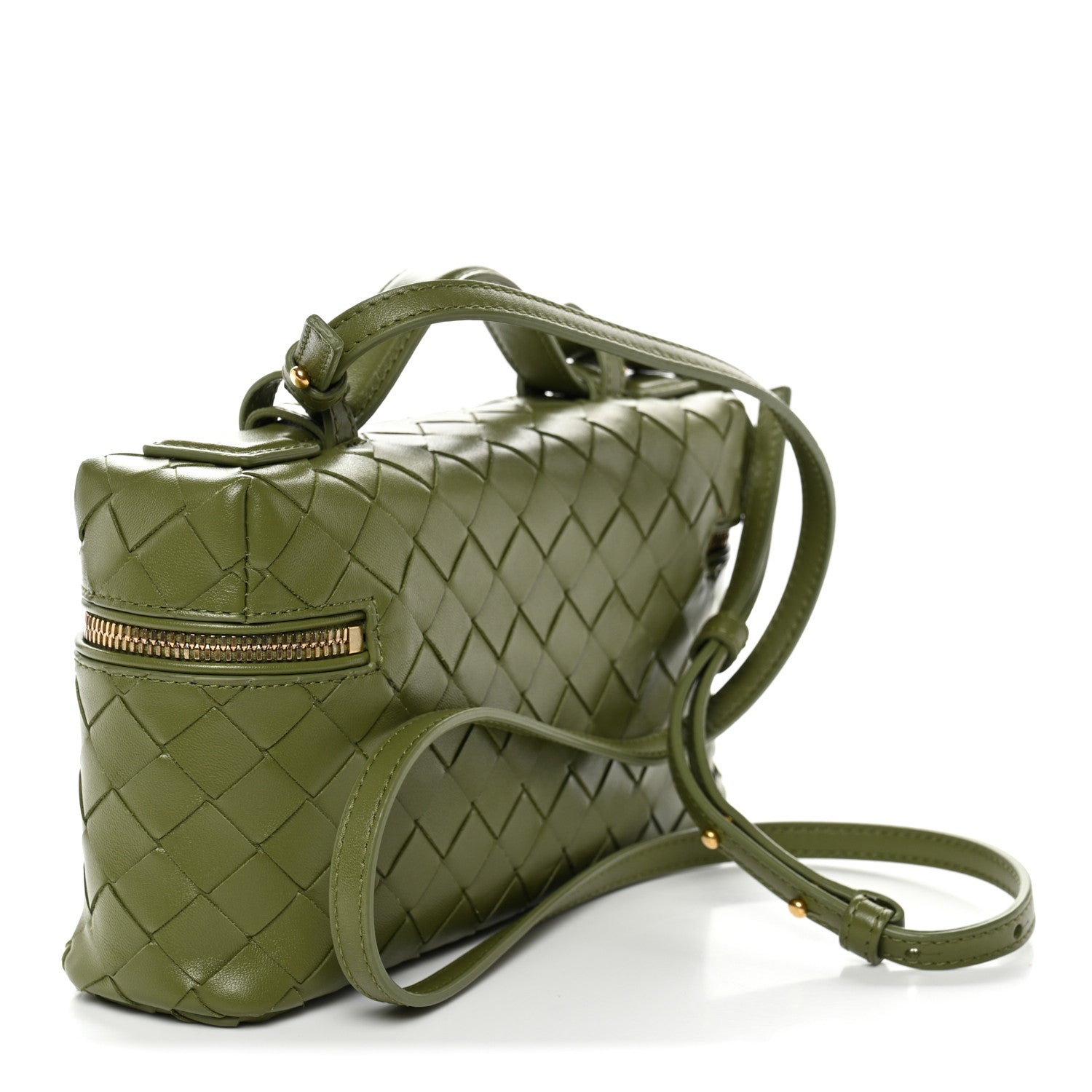 Bottega Veneta Calfskin Intrecciato Bang Bang Vanity Case Matcha 3 of 9