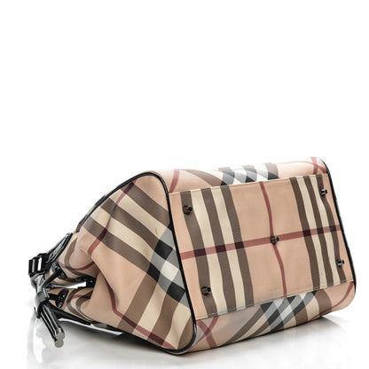 Burberry Patent Nova Check Small Bilmore Tote Black 4 of 12