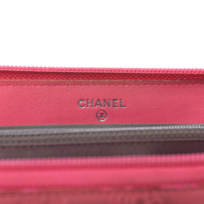 Chanel Patent Calfskin Lucky Symbols Zip Around Wallet Fuchsia 6 of 11