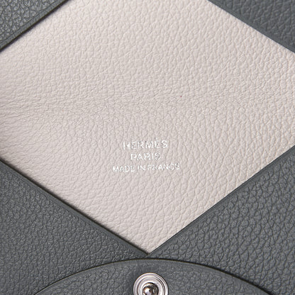Hermes Evercolor Calvi Verso Card Case Vert Amande Gris Perle 5 of 5