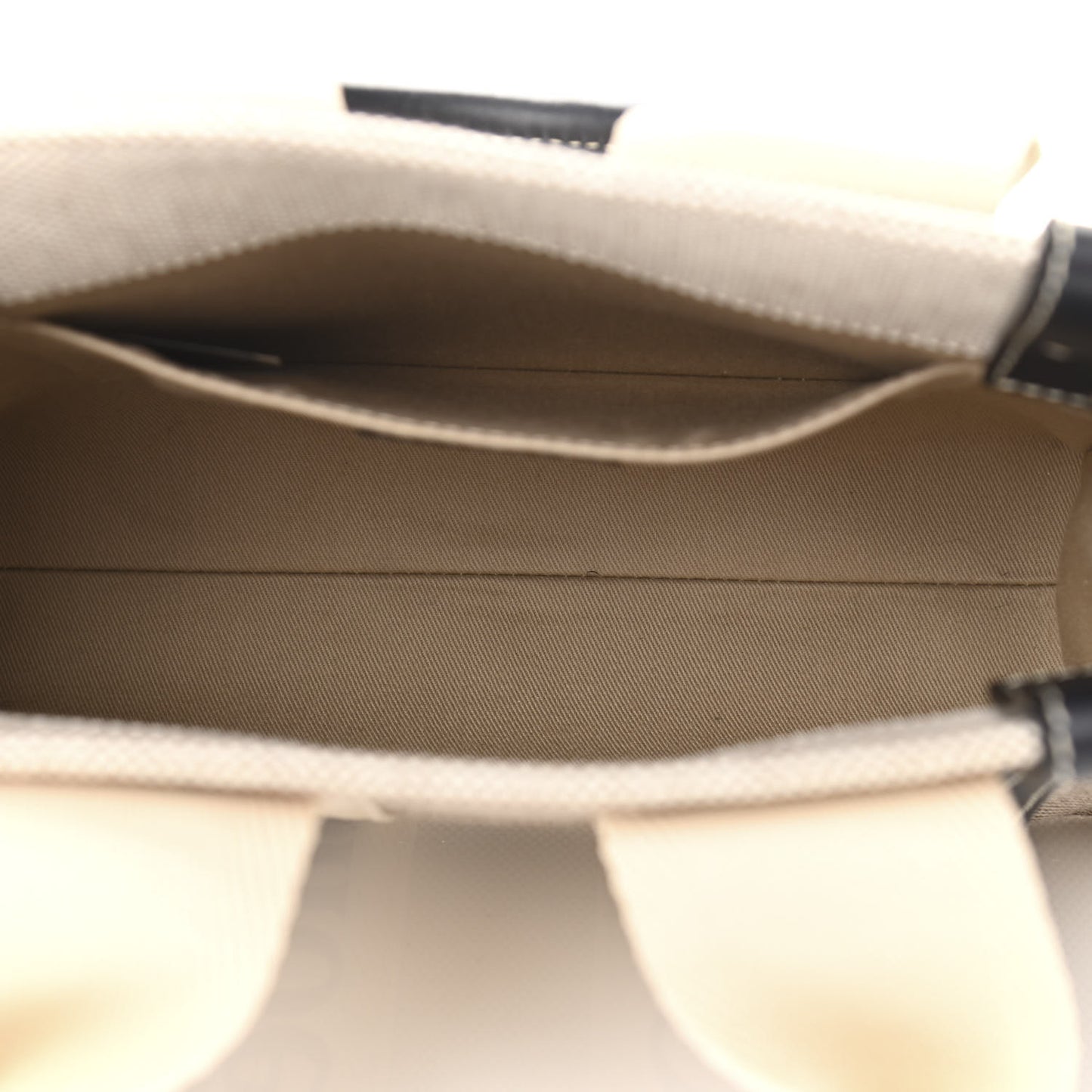 Cotton Calfskin Small Woody Ribbon Tote With Strap White Navy