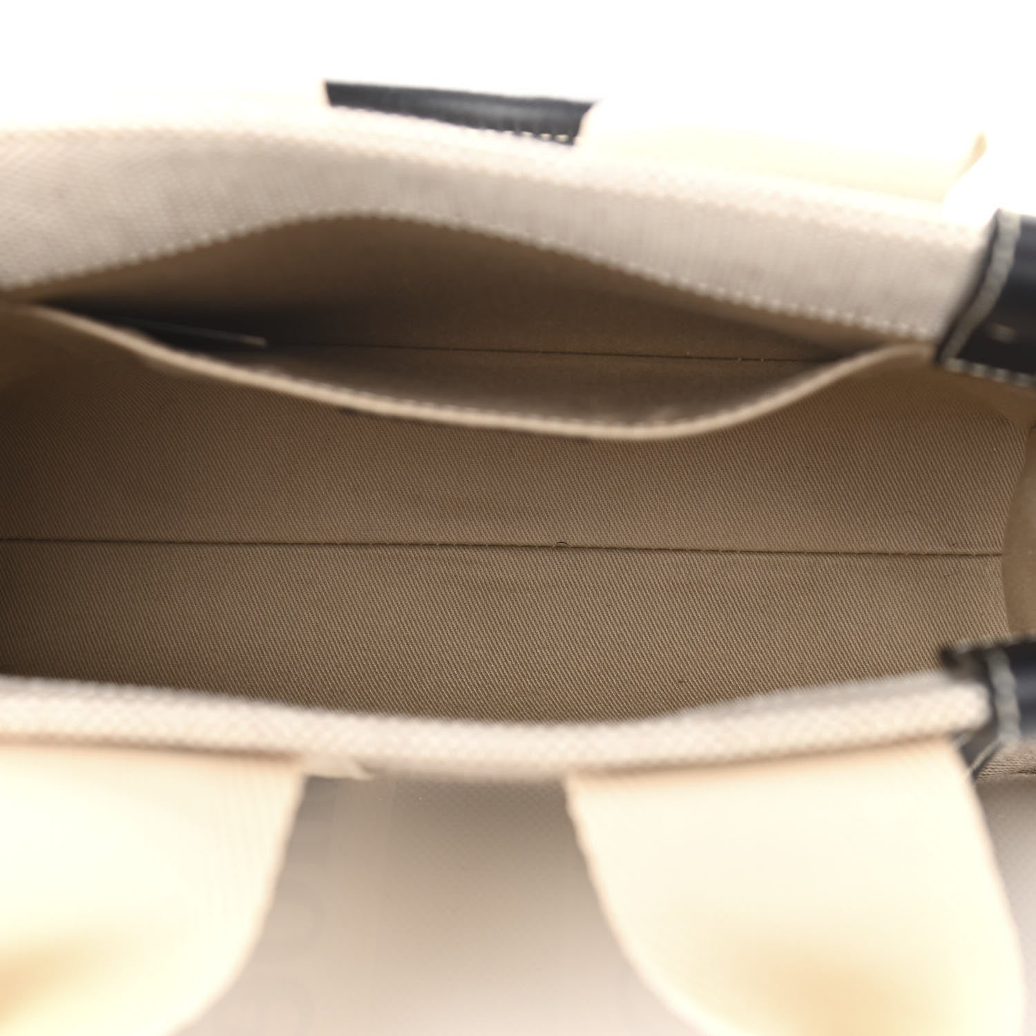 Chloe Cotton Calfskin Small Woody Ribbon Tote With Strap White Navy 5 of 9