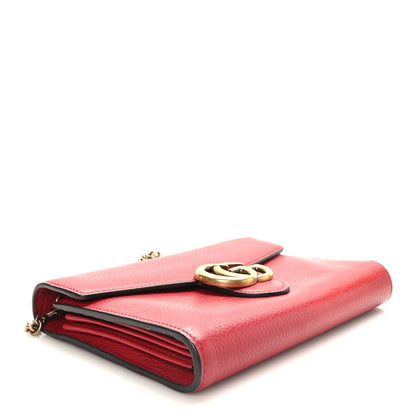 Gucci Calfskin GG Marmont Chain Wallet Vulcanic Red 4 of 9