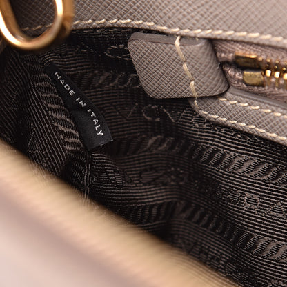 Prada Saffiano Small Galleria Double Zip Tote Argilla 7 of 22