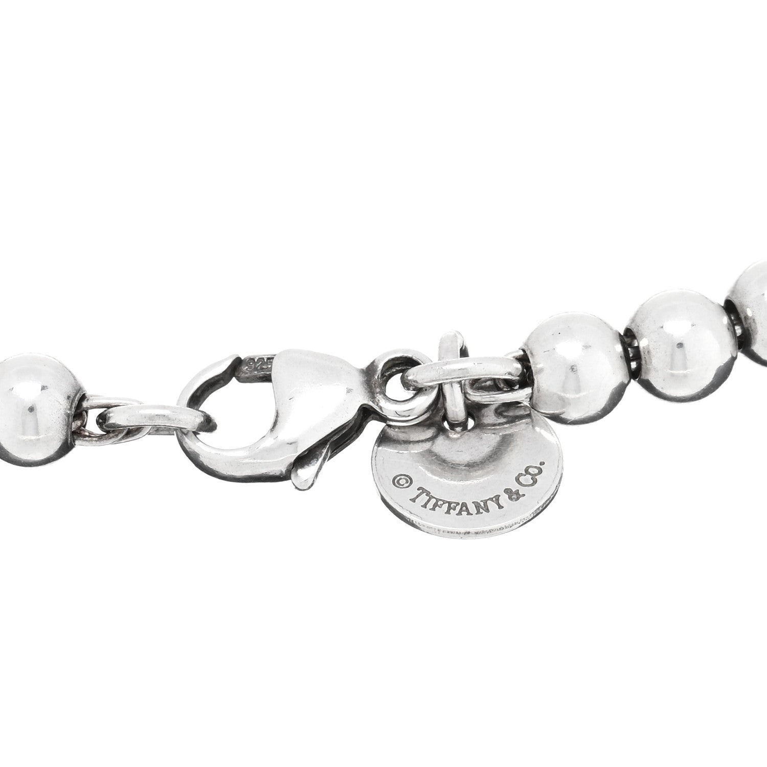 Tiffany Sterling Silver Enamel 4mm Return to Tiffany Heart Tag Bead Bracelet Blue 3 of 3