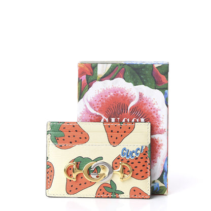 Gucci Calfskin Strawberry Print Zumi Case Case Ivory Red 9 of 9