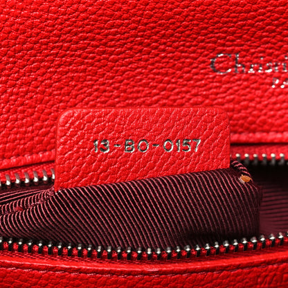 Christian Dior Grained Calfskin Small Diorama Flap Bag Red 7 of 9