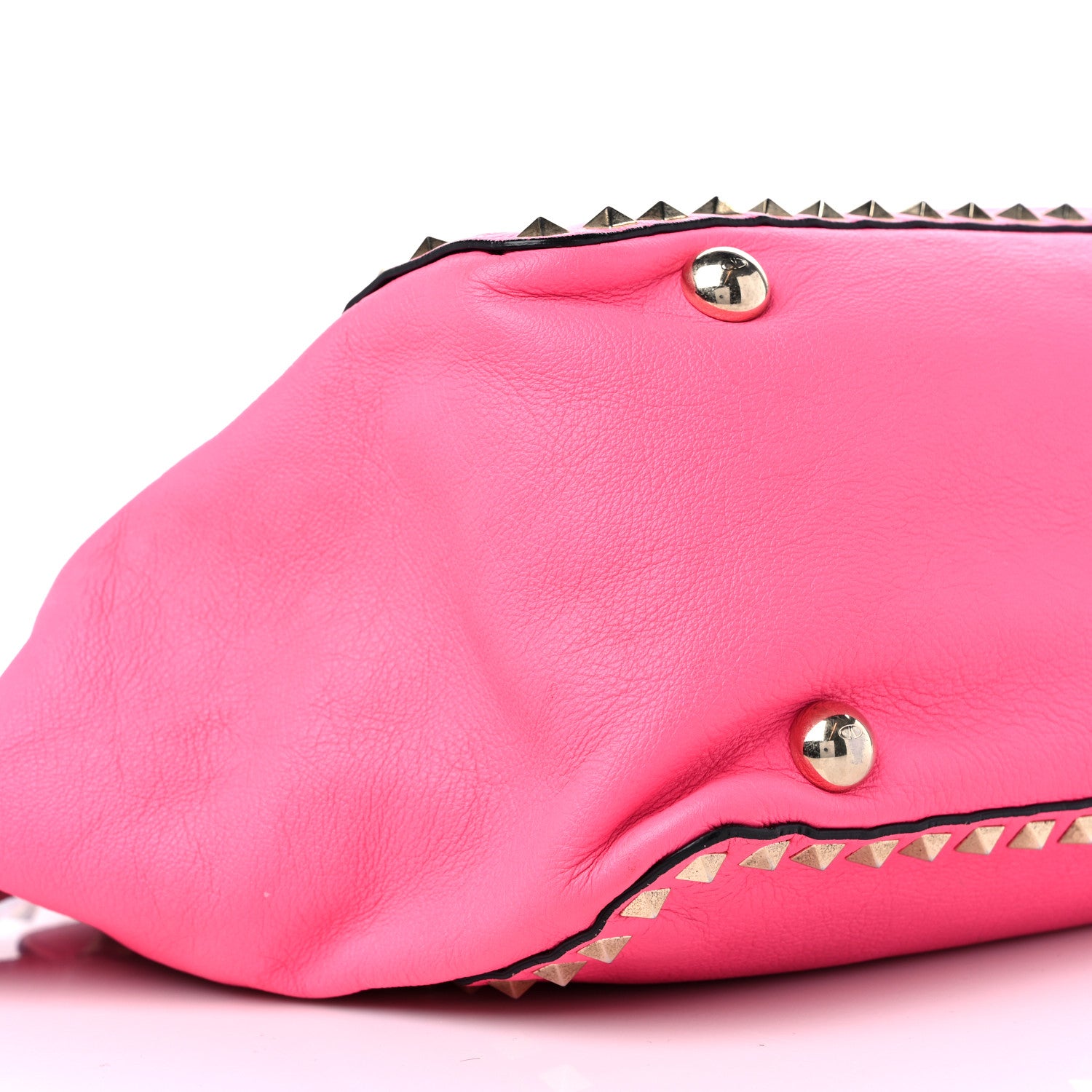Valentino Garavani Vitello Medium Rockstud Tote Fuxia Fluo 7 of 14