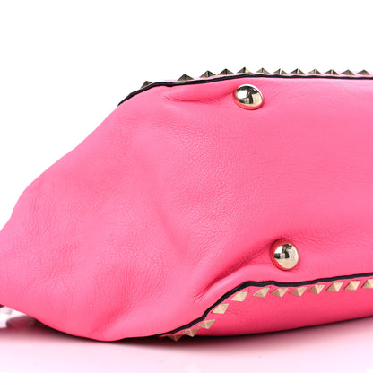 Valentino Garavani Vitello Medium Rockstud Tote Fuxia Fluo 7 of 14