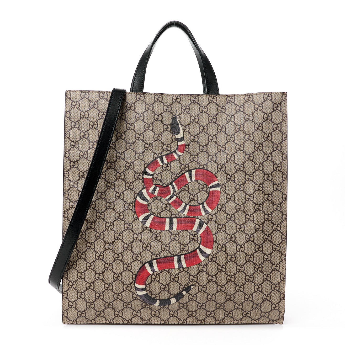 Soft GG Supreme Monogram Kingsnake Vertical Tote Black