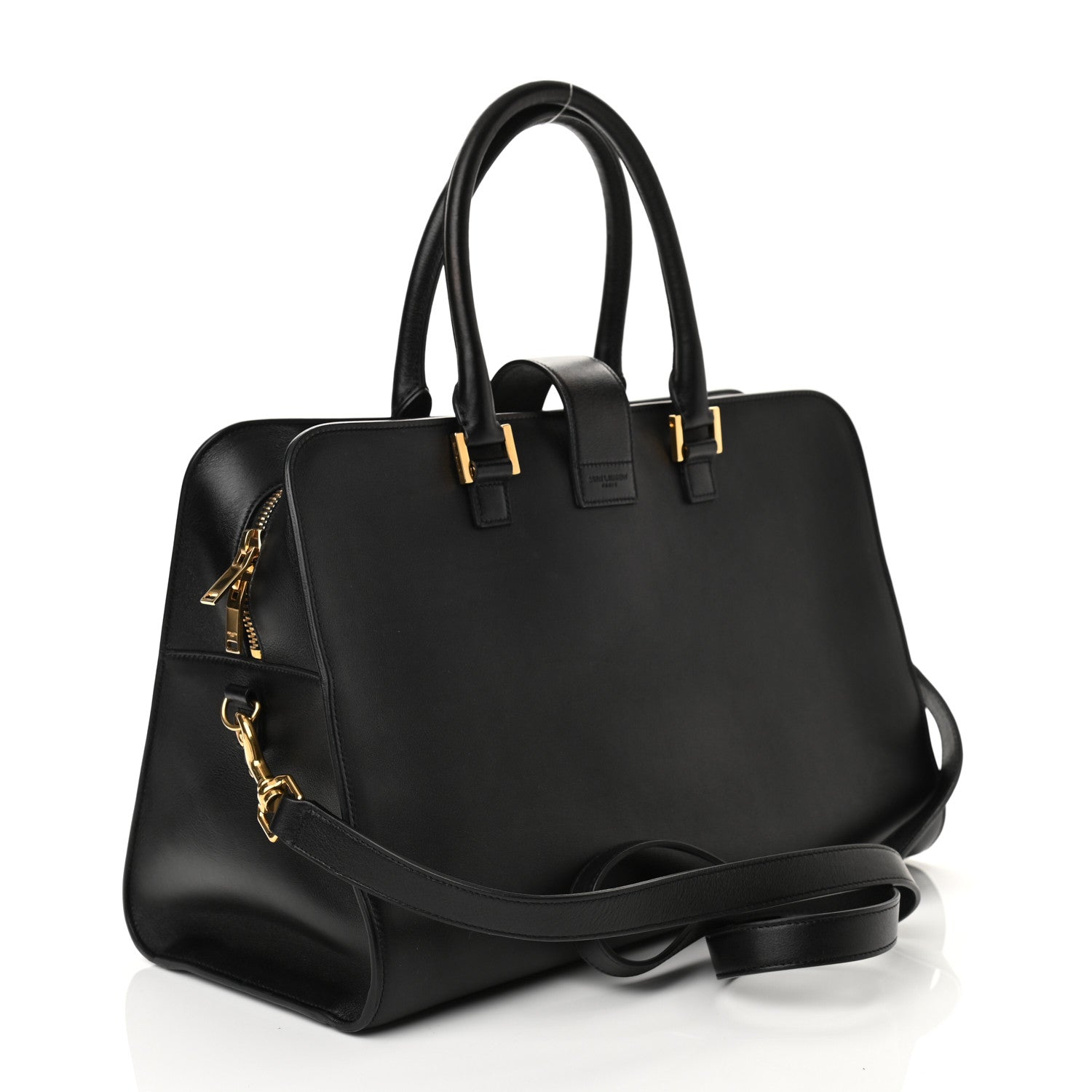 Saint Laurent Smooth Calfskin Medium Monogram Cabas Black 3 of 9